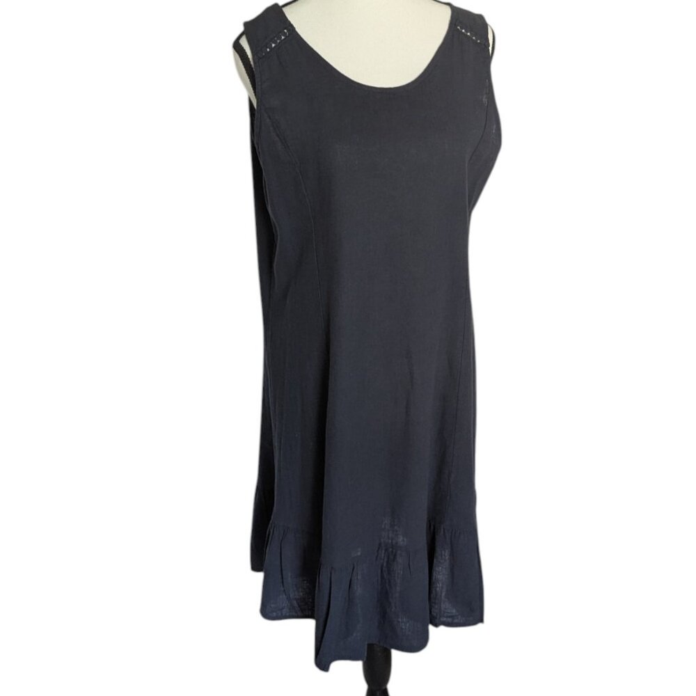 Terzo Millennio Navy Linen Sleeveless Dress – Size S EUC